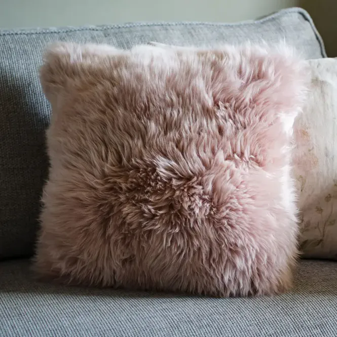 Hovedbilde Putetrekk Lammeskinn rosa