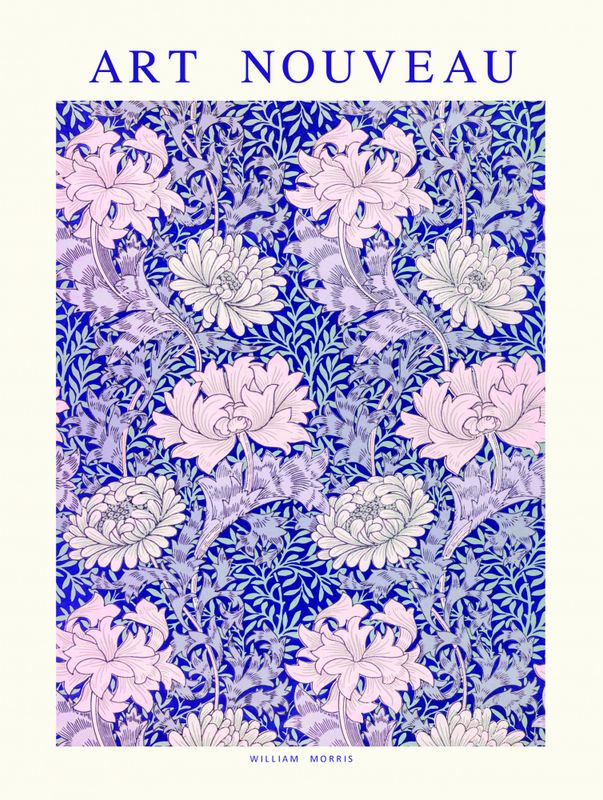 Spliid Plakat Art Nouveau blue 50x70