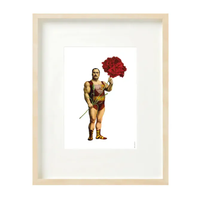 Hovedbilde Strong Man with Carnation Collage trykk A4 