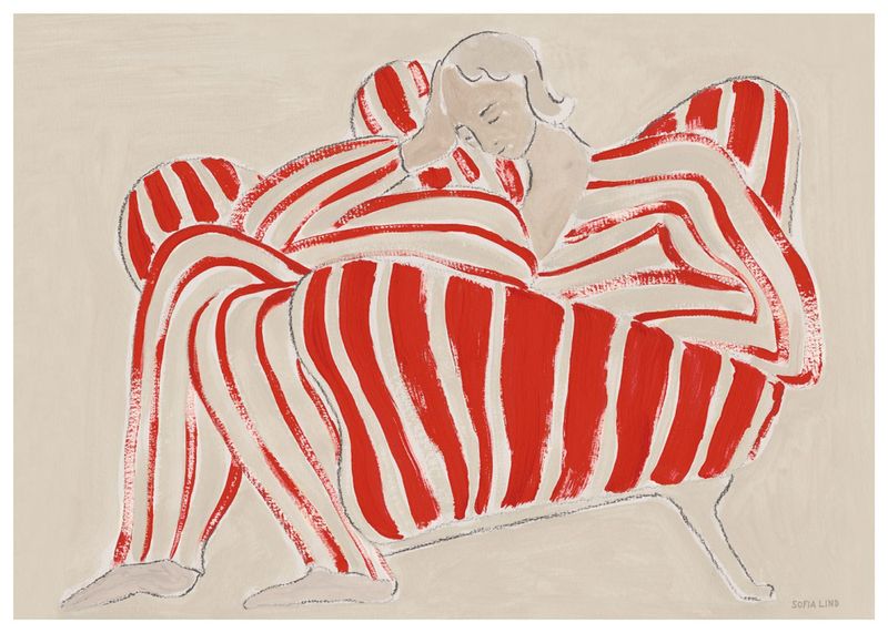 TPC Sofia Lind, Red Chair 30x40 cm