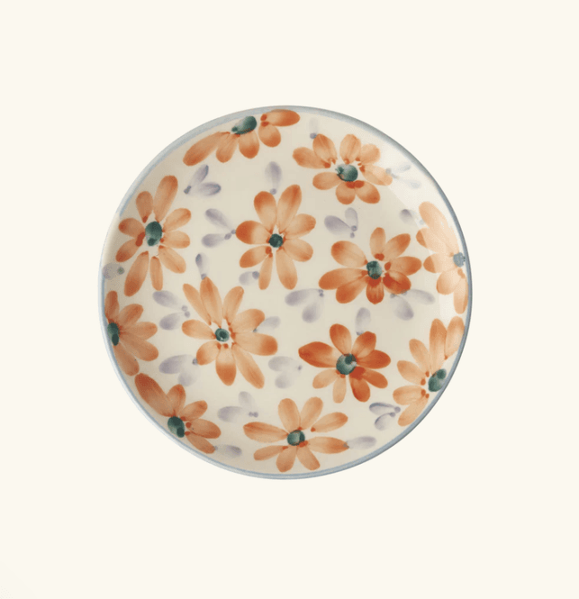 Hovedbilde Rice Kakeasjett med orange blomstermønster