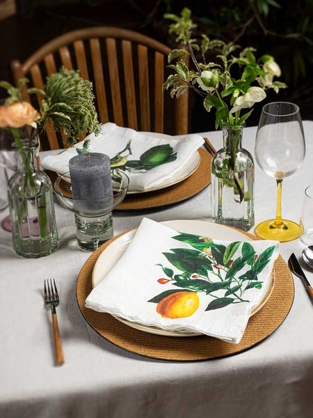 Linserviett Sitrusfrukter