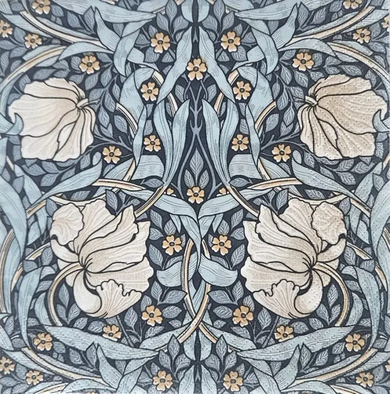 Servietter Morris Pimpernel blue kaffe