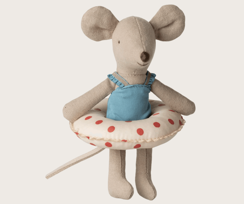 Maileg Beach mouse with float Little sister Red dots