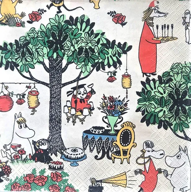 Hovedbilde Moomin Puutarhakutsut servietter