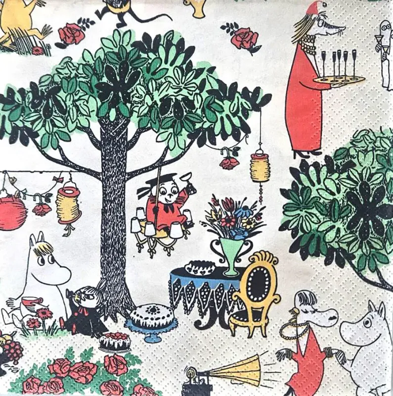 Moomin Puutarhakutsut servietter