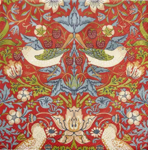 Hovedbilde Servietter Morris Strawberry Thief red kaffe