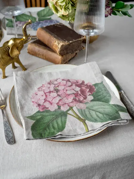 Linserviett Hortensia