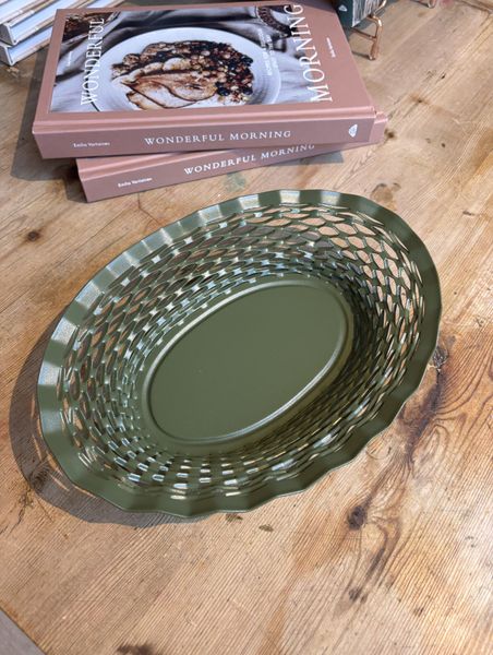 Brødkurv oval liten kakhigrønn