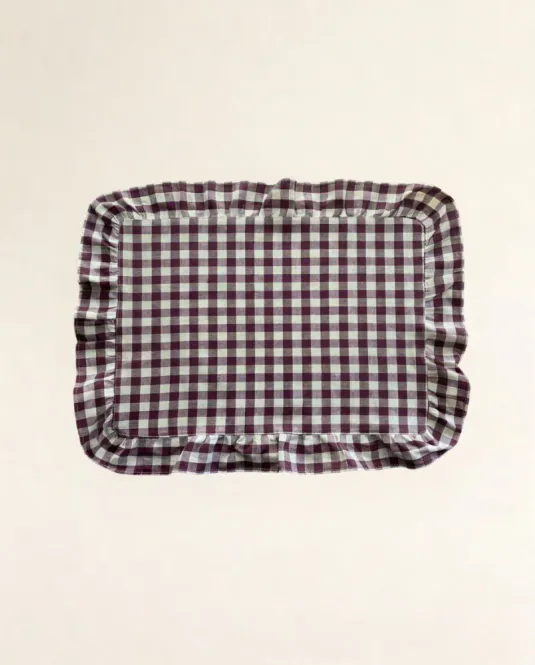 Hovedbilde Dekkebrikke Gingham vinrød