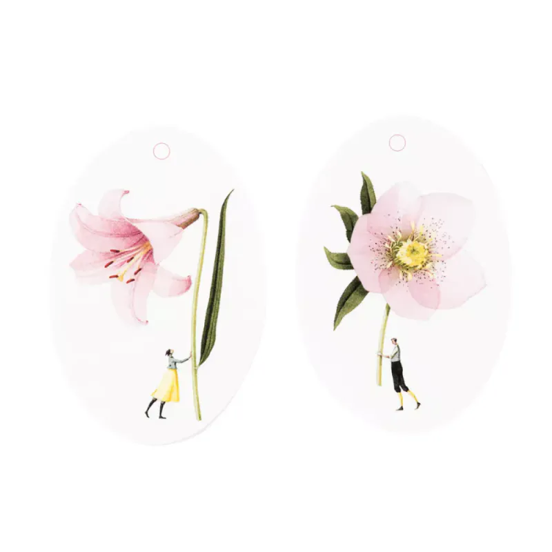 Pink Flowers 12 tags