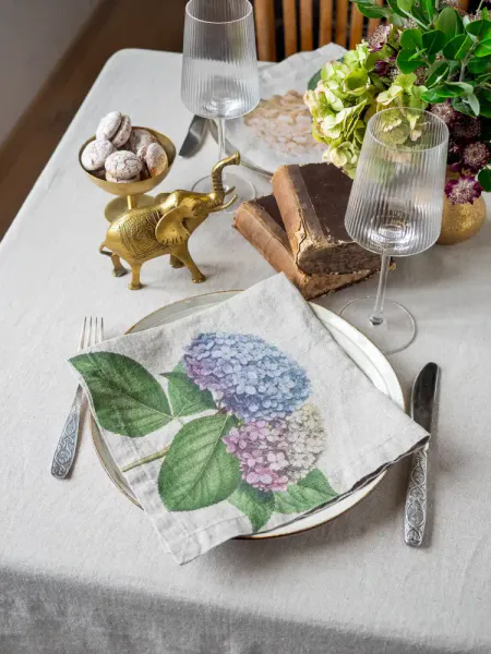 Linserviett Hortensia