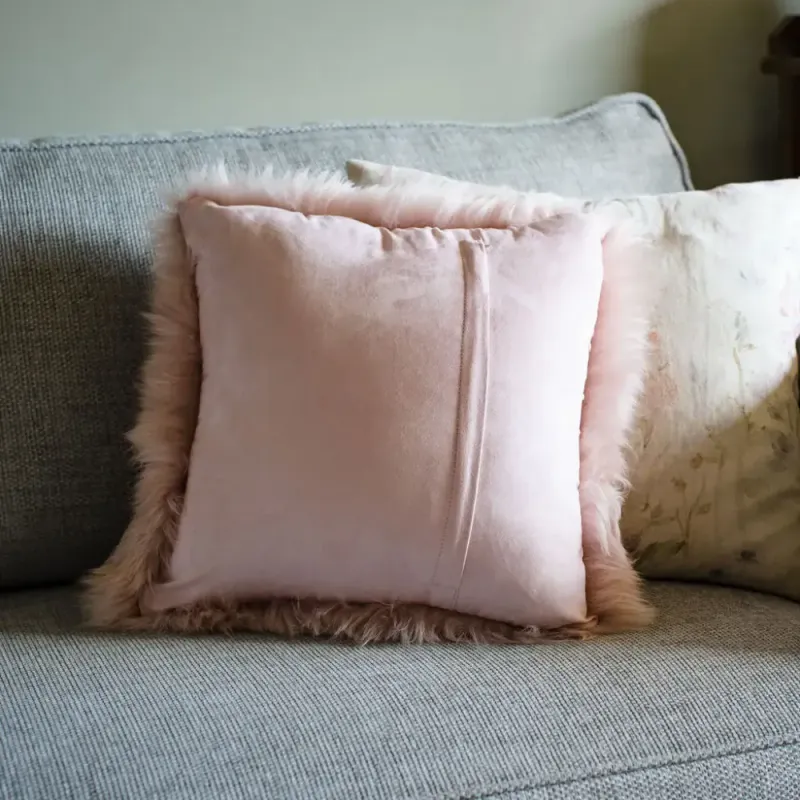 Putetrekk Lammeskinn rosa
