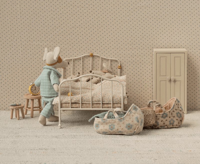 Maileg Vintage single bed Mouse Off white