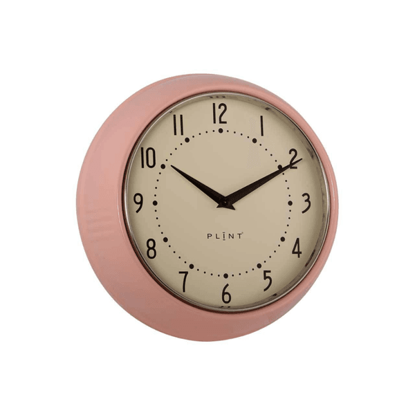 Veggklokke Retro rosa