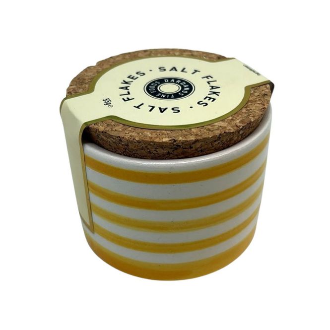 Hovedbilde Salt Flakes Gule striper Keramikkrukke 55g